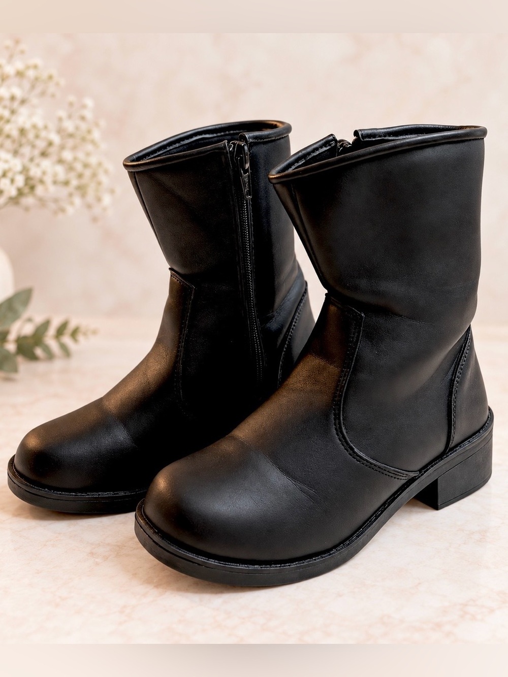 Milwaukee Performance Women's Super Clean Black Motorcycle Riding Boots Sz 7.5